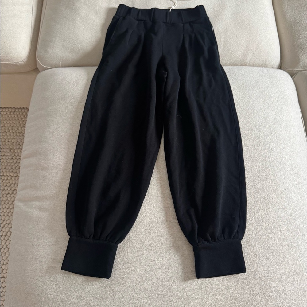 Rebecca Taylor Black Joggers Small NWT Cotton Sweatpants Lounge Designer $185 - Picture 3 of 6